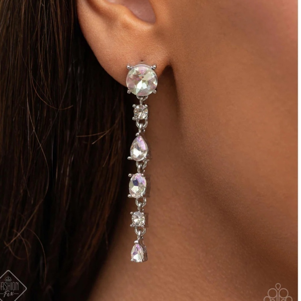 Fairytale Falls White Earrings.  NWT